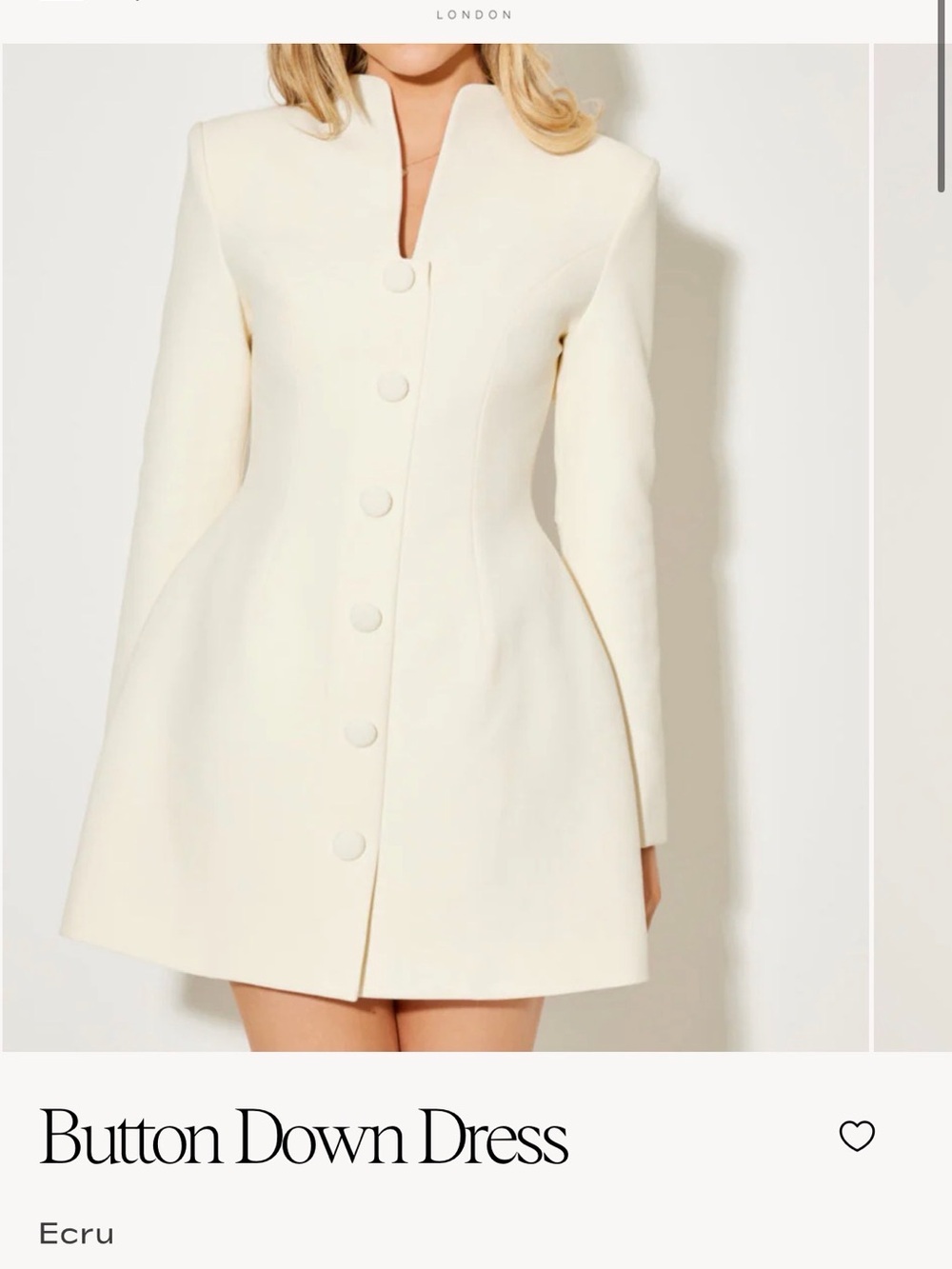 Ecru Button-Down Mini Dress